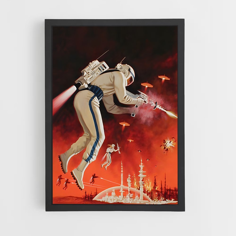 Poster L'Explorateur Stellaire – affiche Espace rétro (vue 2)